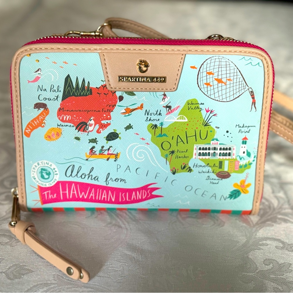 Spartina Hawaii cross body clutch purse